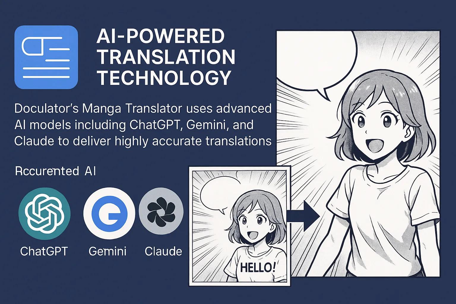AI manga translator technology interface