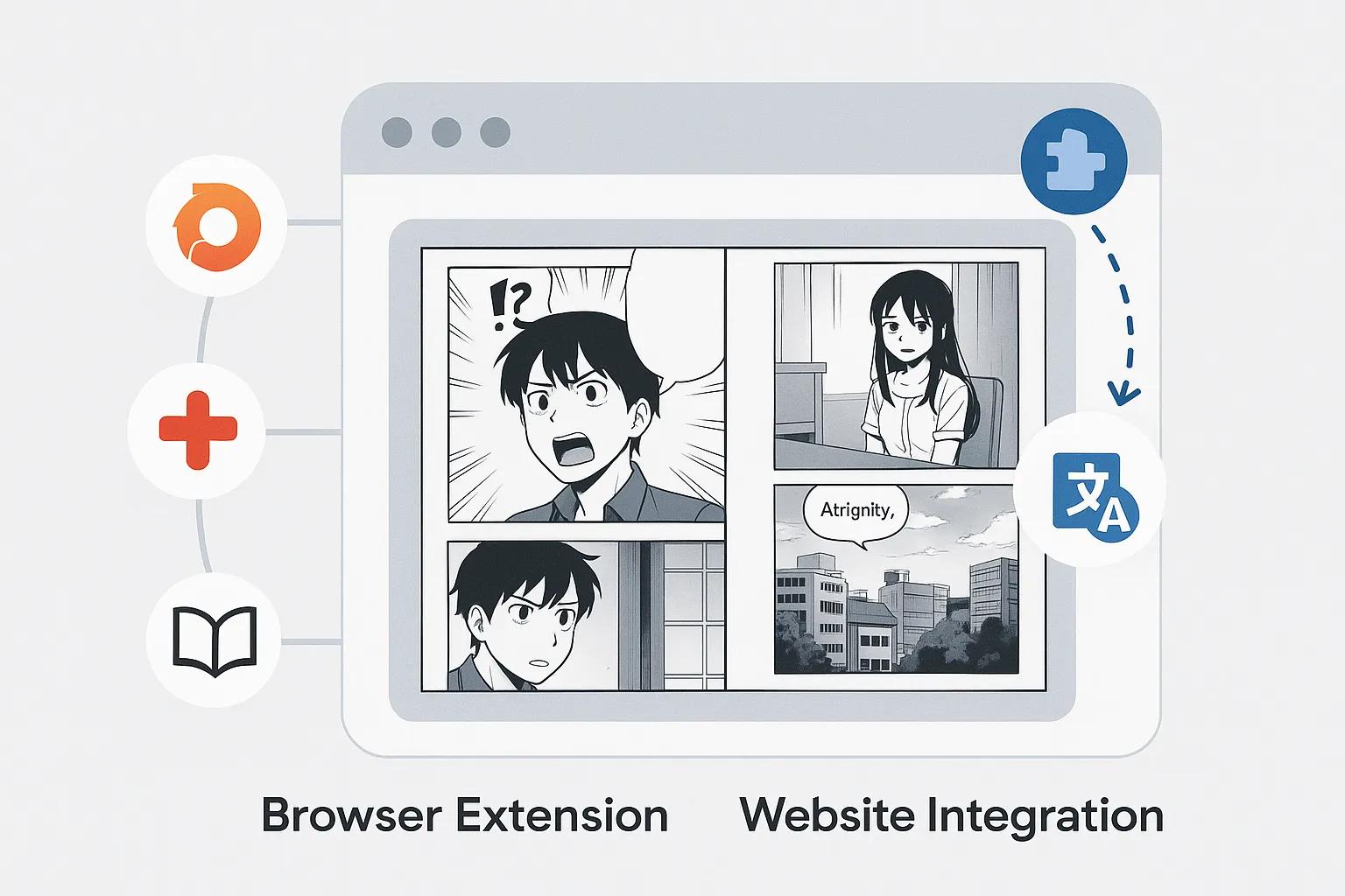 Browser extension for manga translation