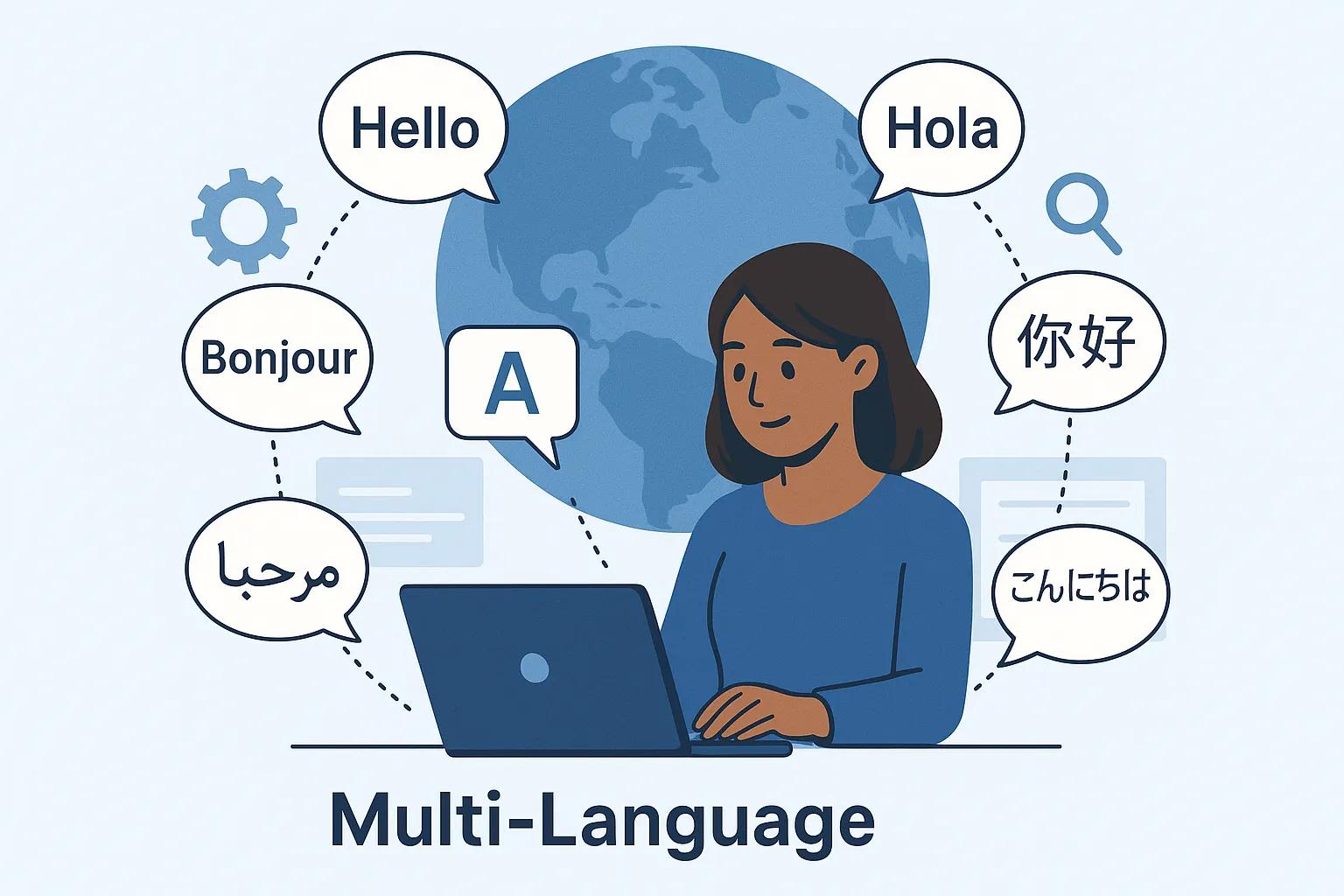 Multiple language flags showing Png Translator language support