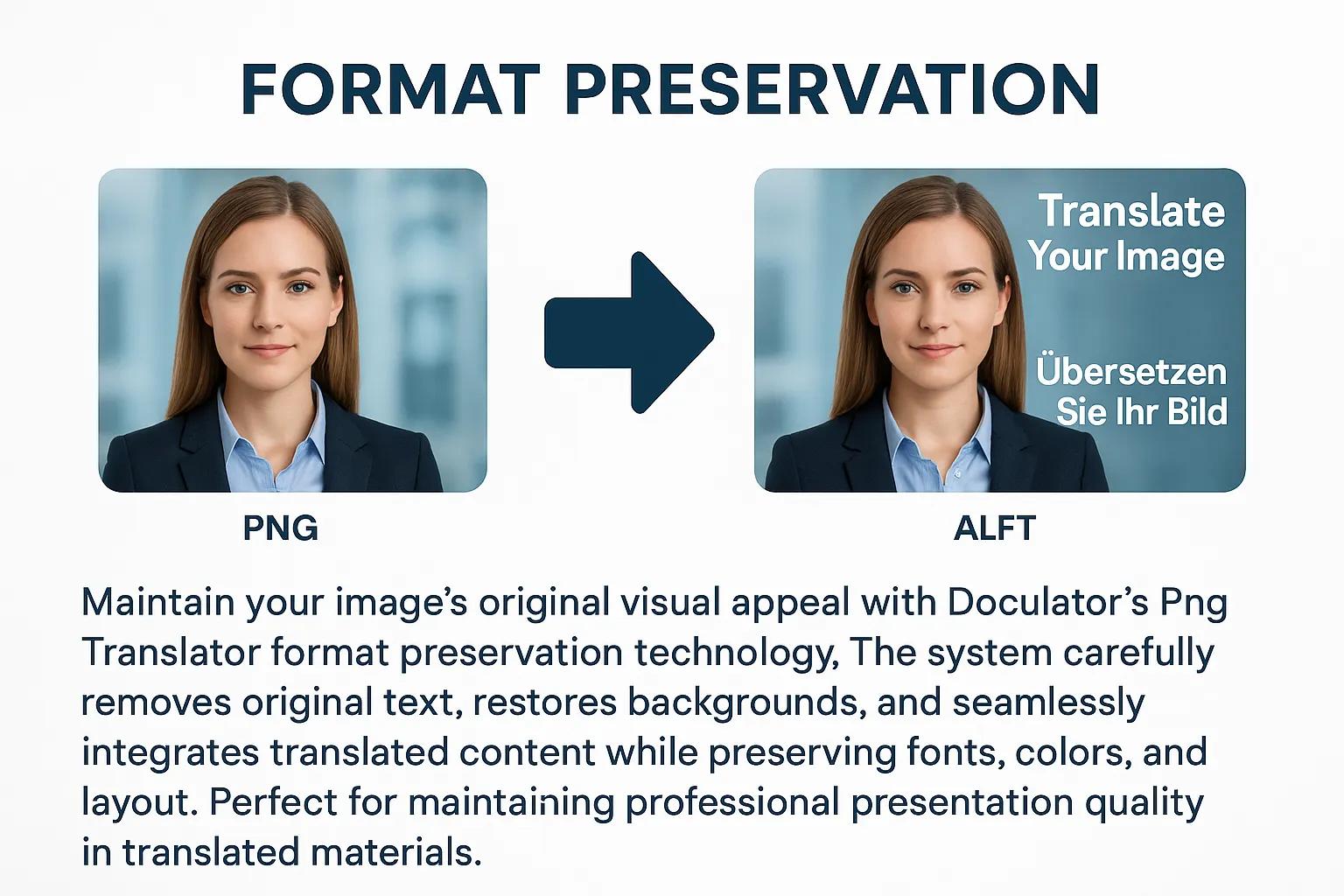Before and after comparison showing preserved image formatting